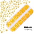 Set da 12 scomparti con strass in resina gialla per nail art e gioielli fai da te - Arancione Nude AB (ZSHZ-843)