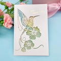 3D pop-up hummingbird and floral greeting card with Have a Nice Day golden text - Flying Bird