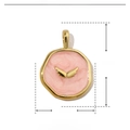 Ciondolo ali d'angelo in smalto rosa con bordi dorati 18x13mm dettagli misure - Ali Rosa