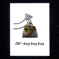 Miniature handbag charm in natural unakite stone with gold handle and creative card - Bag + Card / Dragon Blood Stone