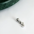 Minimalist silver S-letter pendant with polished metallic finish on white background - Letter Pendant (S) / Silver