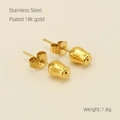 Vista detallada de pendientes de tulipán en acero inoxidable chapado en oro de 18k - Tulipán Dorado