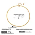Waterdichte goudkleurige platte slangenketting van roestvrij staal met maten - Mode Platte Gouden Slangenbotketting Stijl (JDN0304037)