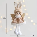 Poupée ange lapin en peluche rose pour sapin de Noël avec ailes et hauteur 18 cm - Kaki