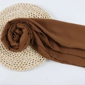 Premium dark brown pearl chiffon hijab with textured finish and lightweight drape - 123