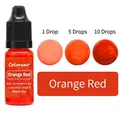 Orange red liquid dye for candle making in 10ml leak-proof bottle with color gradient chart - 10ml / Orange Red