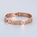 Bracelet minimaliste pour homme en acier au tungstène poli avec finition or rose - Style Industriel Or Rose (KB186880-TS)