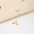 Golden and silver whale tail pendants made of stainless steel for DIY jewelry making - Stainless Steel (Silver Color) / Whale Tail Style (4#)