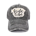 Cappellino da baseball vintage in cotone con toppa ricamata bride tribe e cuore - Regolabile / Nero