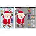 Tableau des tailles d'autocollants de Noël avec Père Noël, sucre d'orge et flocons - BQ162 Père Noël
