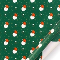 Carta regalo di Natale verde bosco con motivi festivi di gnomi e fiocchi di neve - Base Verde Babbo Natale