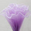 Purple pleated organza mesh with white pearl edge trim for floral packaging and DIY decor - Pearl Wave Mesh (28cm*4 Yards) / Light Purple