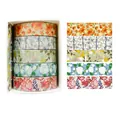 Five-roll box set of floral and butterfly washi tape in vintage pastel colors - Spring Flower Romantic 2