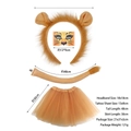 Kids lion costume set with headband, tail, orange tutu and face tattoo stickers - Soft Lion Set + Tail + Face Sticker + Light Brown Tutu