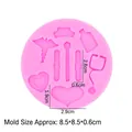 Stampo in silicone rosa con forme mediche come stetoscopio per la decorazione di torte - Rosa