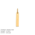 Ciondolo rettangolare minimalista in acciaio inossidabile placcato oro 14K 16x3mm - 16*3 Oro