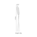 Polished silver stainless steel butter knife with 145mm length and 17mm width dimension - Silver