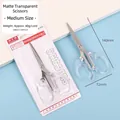Matte transparent handle stainless steel scissors in medium size with 140mm total length - Transparent Medium Size