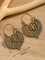 Bohemian gold-toned round ethnic earrings measuring 5.6cm by 3.6cm on wooden base - Gold FX747