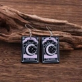 Pendientes colgantes luna tarot gótico de acrílico oscuro para moda Halloween - Luna de Tarot