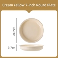 Minimalist cream yellow 7-inch ceramic dinner plate with 20.7cm diameter and 3.7cm height - 8 Inch Plate / Creamy Yellow