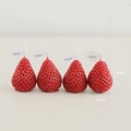 Handmade strawberry scented candles set of four in vibrant red with realistic texture - Small Red Strawberry 4pcs