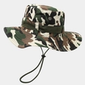 Detail of jungle camo sun hat featuring metal side vents and tactical webbing loops - M (56-58cm) / Classic Jungle Camouflage (7#)