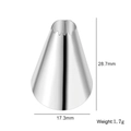 Stainless steel star piping tip for cake decorating with dimensions 28.7mm height - Style 43