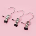 Set of three stainless steel multi-purpose clips with black non-slip rubber tips - Set of 3 / Black