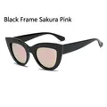 Retro cat-eye sunglasses with classic black frame and cherry blossom pink lenses - Black Frame Cherry Pink