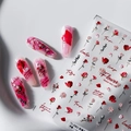 Detailed 3D embossed rose and floral nail art stickers with elegant script text decals - TS-2062 Rose Language Relief