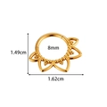 Golden flower stainless steel seamless ring for nose and ear with precise size markings - Style 1 Lotus Shape (0183-1# Gold)