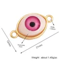 Pink Turkish Evil Eye connector in gold plating, 21mm DIY jewelry charm component - Pink L371964-Pink