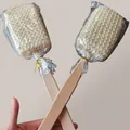 Two natural wooden bath brushes with sisal bristles and loofah in plastic packaging - 37x12cm Beech Wood Handle Brush Single Piece