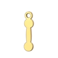 Golden stainless steel dumbbell charm pendant for DIY jewelry making and fitness accessories - Gold Round Dumbbell