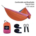 Portable 270x140cm nylon parachute hammock in orange pink blue tricolor with accessories - 270x140cm / Elastic Band Style / Orange/Pink/Light Blue
