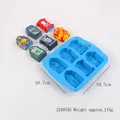 Blue silicone Halloween tombstone mold with RIP designs, 19.5x16.7cm for baking - 6-Cavity Tombstone / Blue