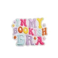 Embroidered reading book patch for bags and laptops, measuring 6cm by 4.6cm in size - Stacked Books