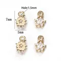 Ciondolo a stella placcato oro 14k con zirconi, 7x5mm per creazione gioielli DIY - Stella in Oro 14K