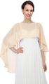 Close-up of the sheer apricot chiffon shawl showing light texture and elegant drape - Champagne
