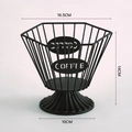 Porta capsule da caffè nordico in metallo nero con forma esagonale e scritta COFFEE - Nero Esagonale - Con Base