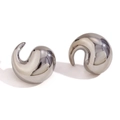 Minimalistische spiraalvormige oorknopjes in gepolijst zilver voor moderne look - Staalkleur
