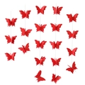 3D red butterfly paper garland string for party decorations and wedding ornaments - 1 Piece / Red