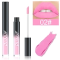 Détail du rouge à lèvres liquide rose mat nuance 02 avec applicateur et échantillons - 2#