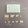 Detailed size specifications for mini chocolate silicone mold with various resin shapes - Mini 10-Cavity Waffle