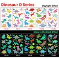 Luminous cartoon dinosaur stickers for kids showing daylight and glow in the dark effects - Luminous Dinosaur Series D