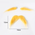 Yellow faux fiber realistic mustache and eyebrow set for Halloween party costume - Orange Eyebrows and Mustache Set