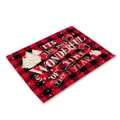 Red and black buffalo plaid Christmas placemat with festive white typography - Red Black Plaid Vintage Text