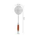 Espumadera de acero inoxidable con mango de madera de 42cm y cesta de malla 13,7cm - Estilo con Mango de Madera de Rosas 304 / Pequeño