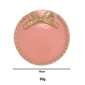 Bandeja de resina rosa para joyas con lazo dorado y borde perlado, posavasos de 10cm - Redondo / Rosa